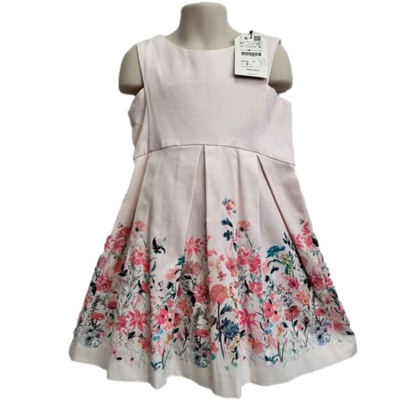 Zara Floral Print Dress SIZE 6-7 - Picture 1 of 13
